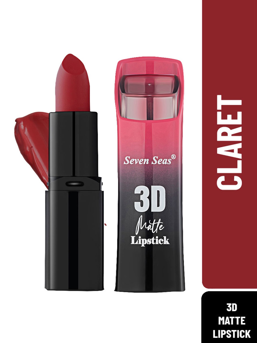 

Seven Seas Full Coverage 3D Matte Lipstick, 3.8g - Claret, Red