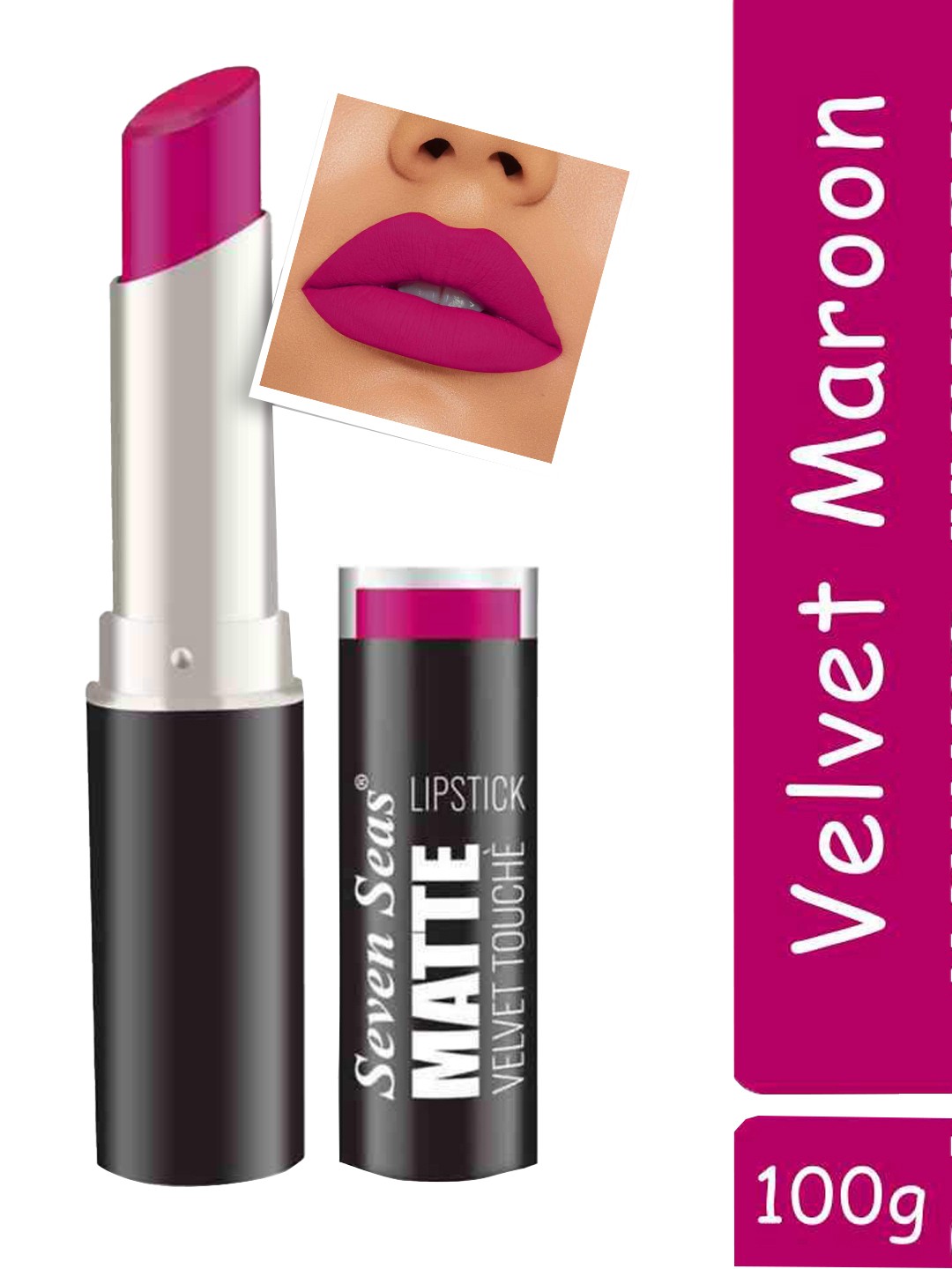 

Seven Seas Matte Velvet Touch Lipstick - Velvet Maroon, Pink