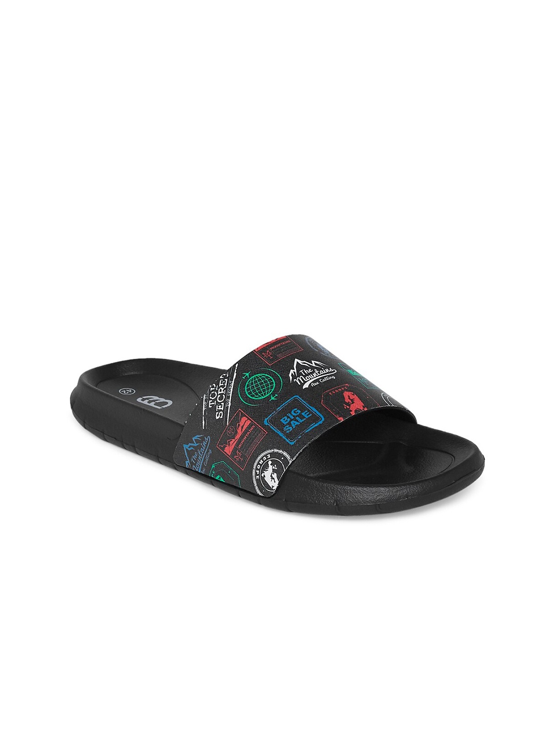 

Ajile by Pantaloons Men Black & Red Printed Sliders