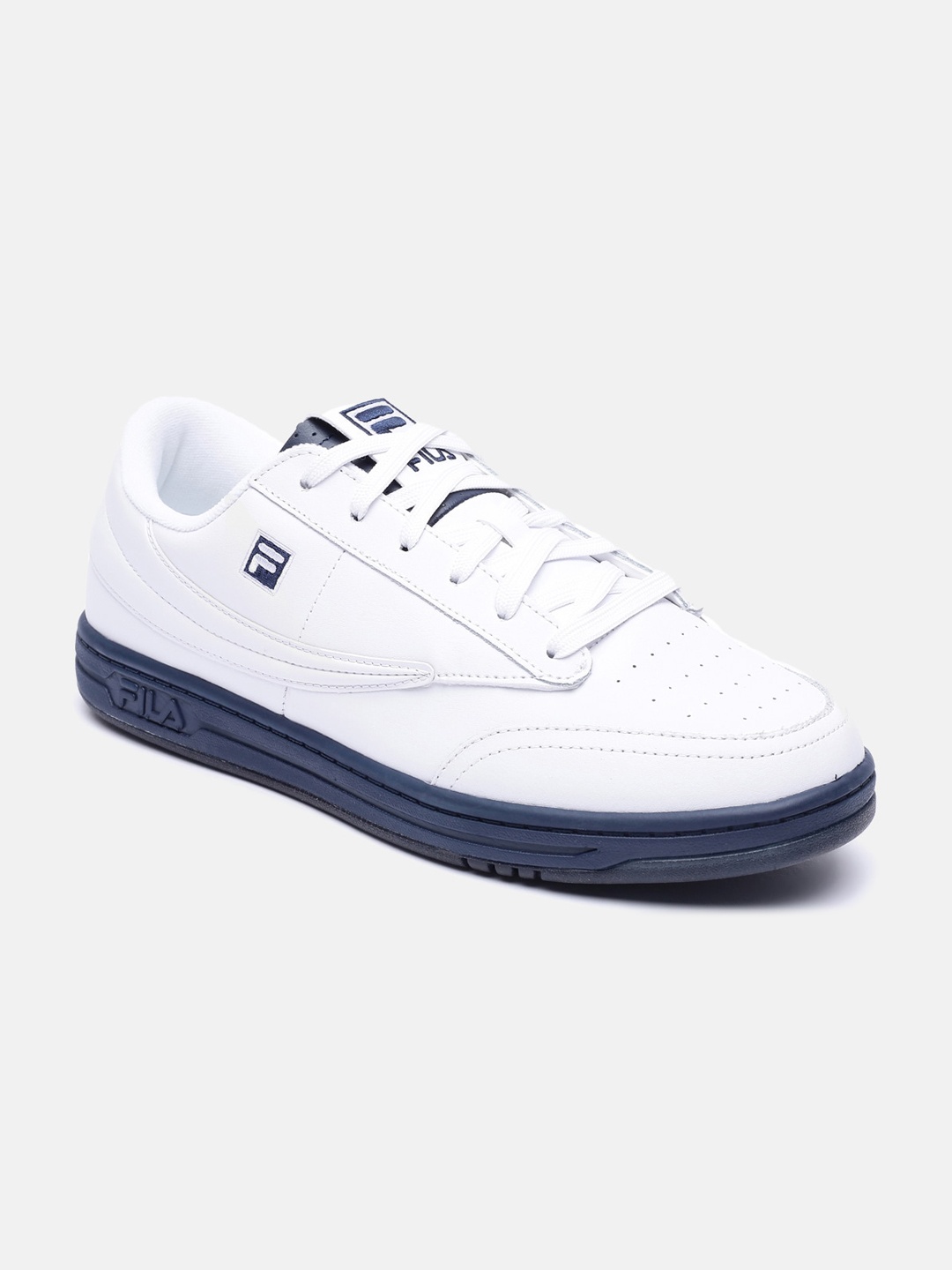 

FILA Men White & Navy Blue Colourblocked PU Sneakers
