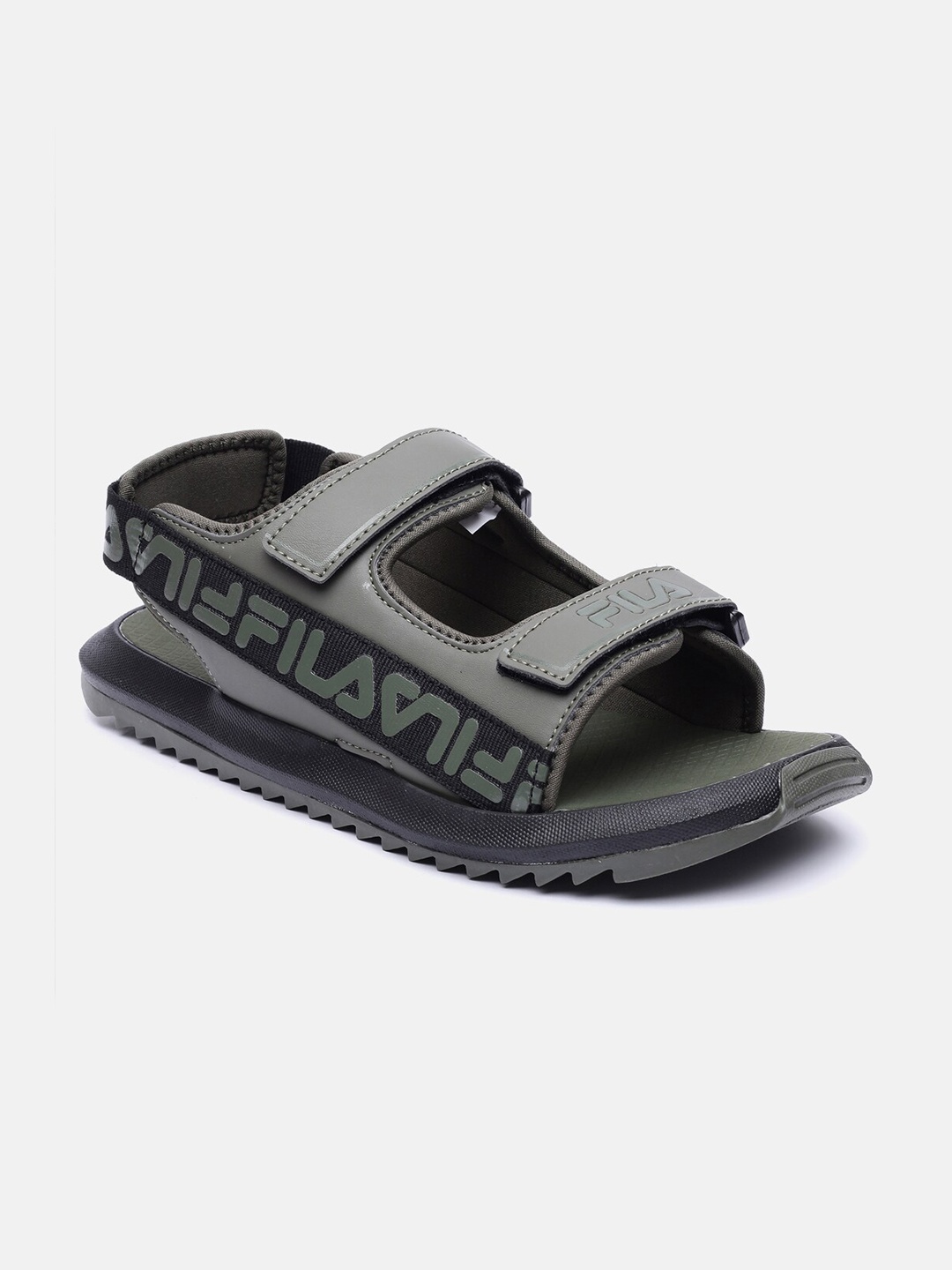 

FILA Men Olive Green & Olive Green PU Comfort Sandals
