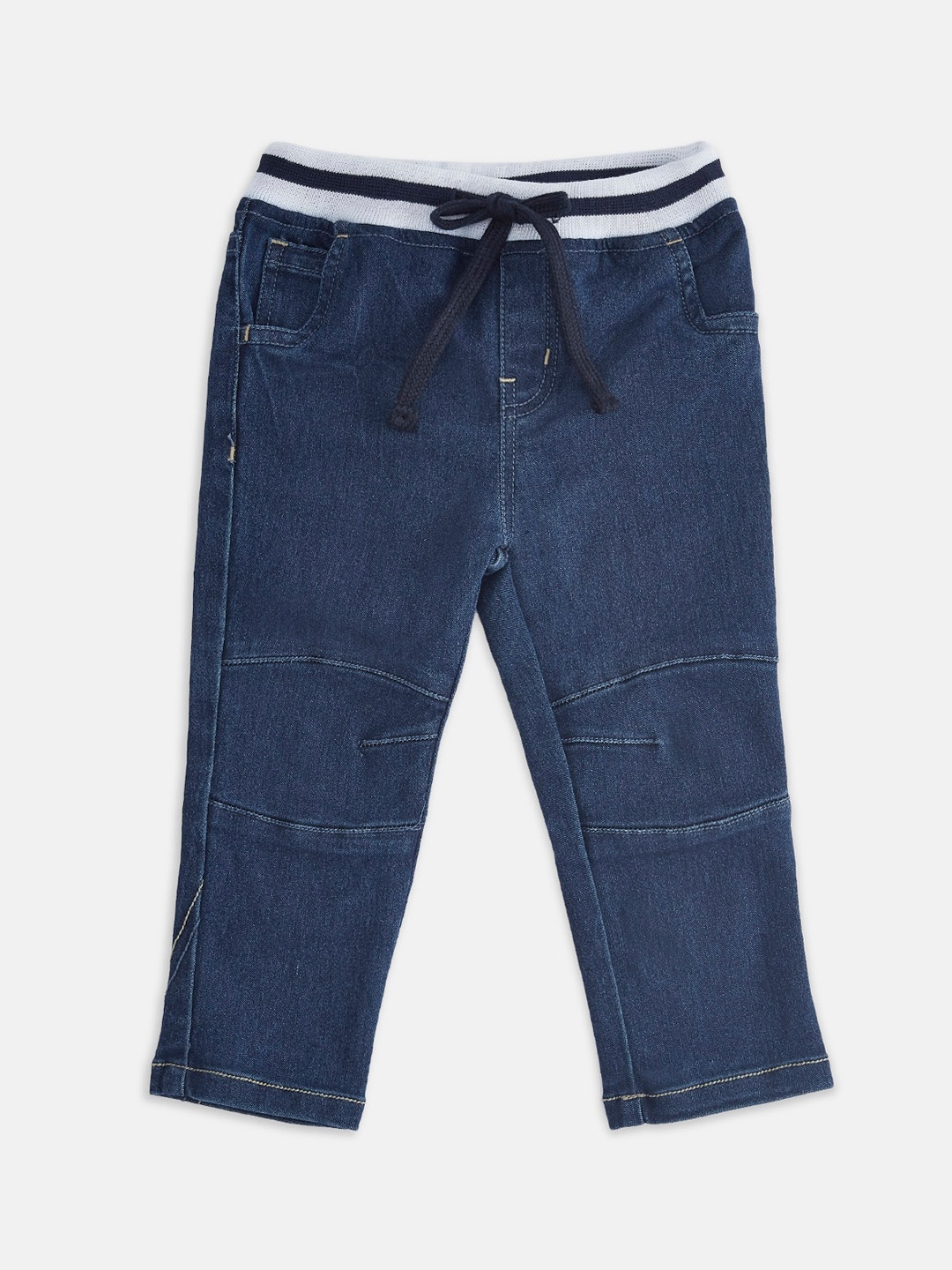 

Pantaloons Baby Boys Blue Low Distress Pure Cotton Jeans