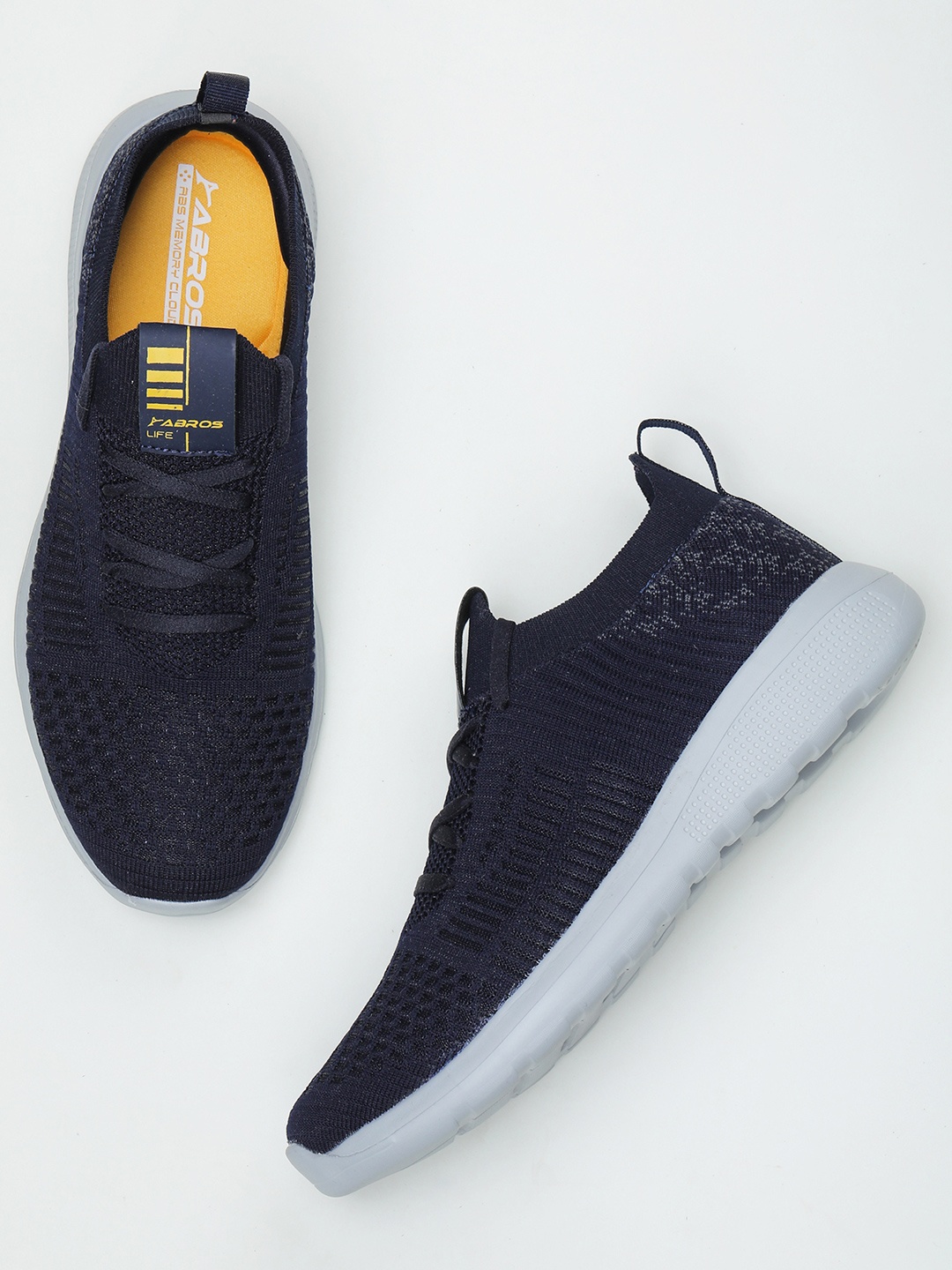 

ABROS Men Navy Blue Mesh Running Shoes