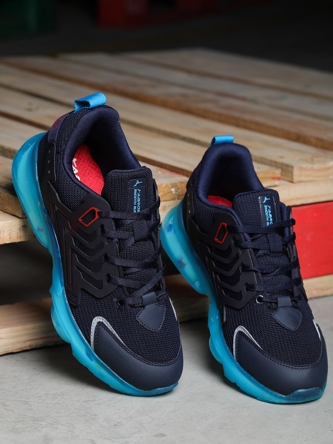 

ABROS Men Turquoise Blue Thar Mesh Running Shoes