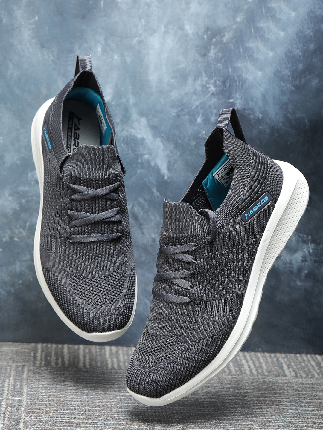 

ABROS Men Grey Mesh Air Running Shoes