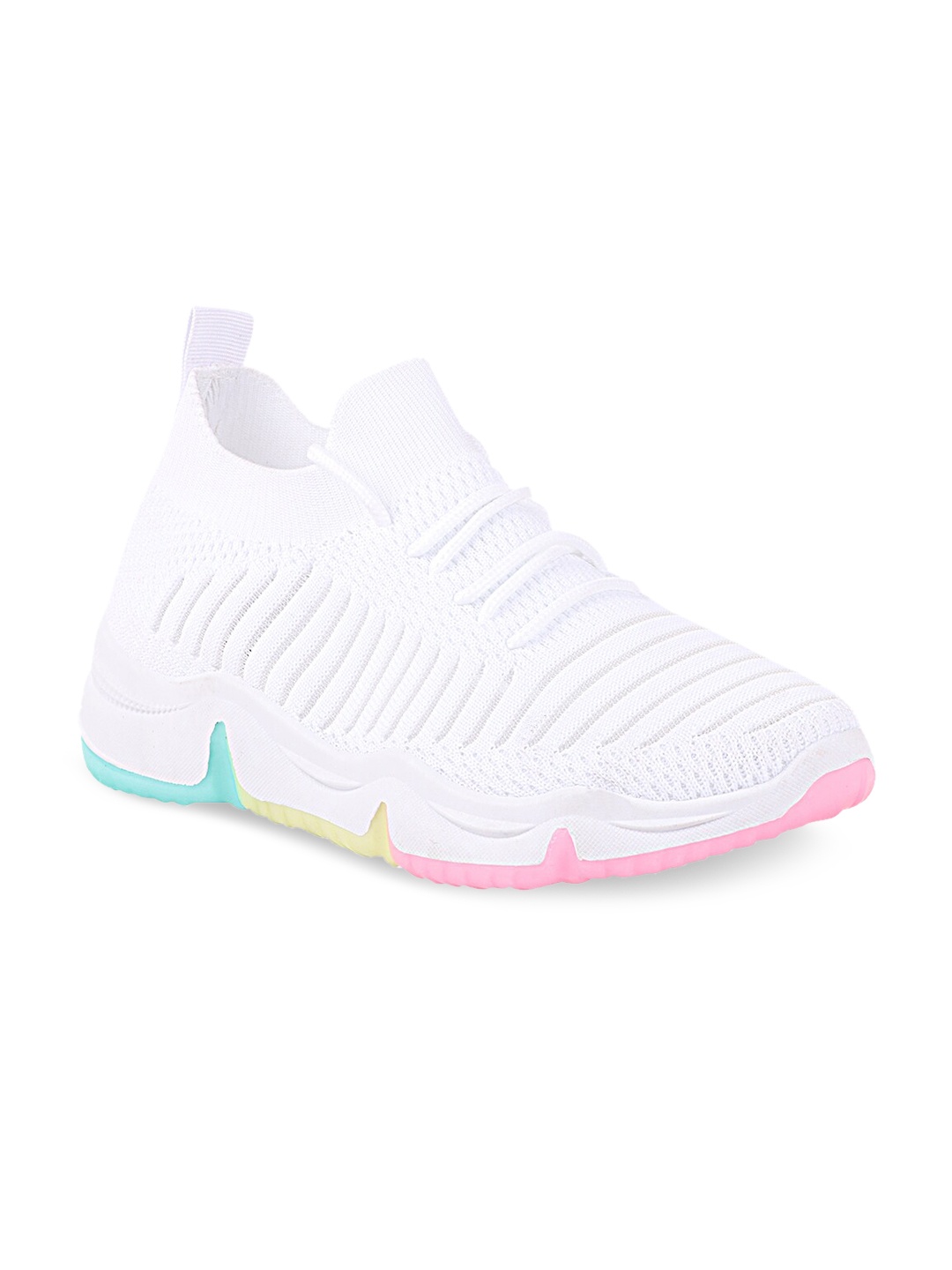 

THE WHITE POLE Women White Woven Design Lightweight Sneakers