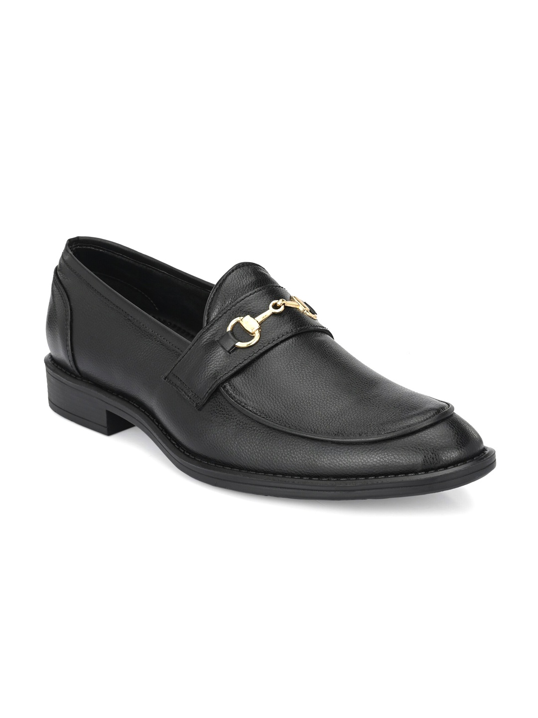 

KLEAT Men Black Solid Formal Slip-On Shoes