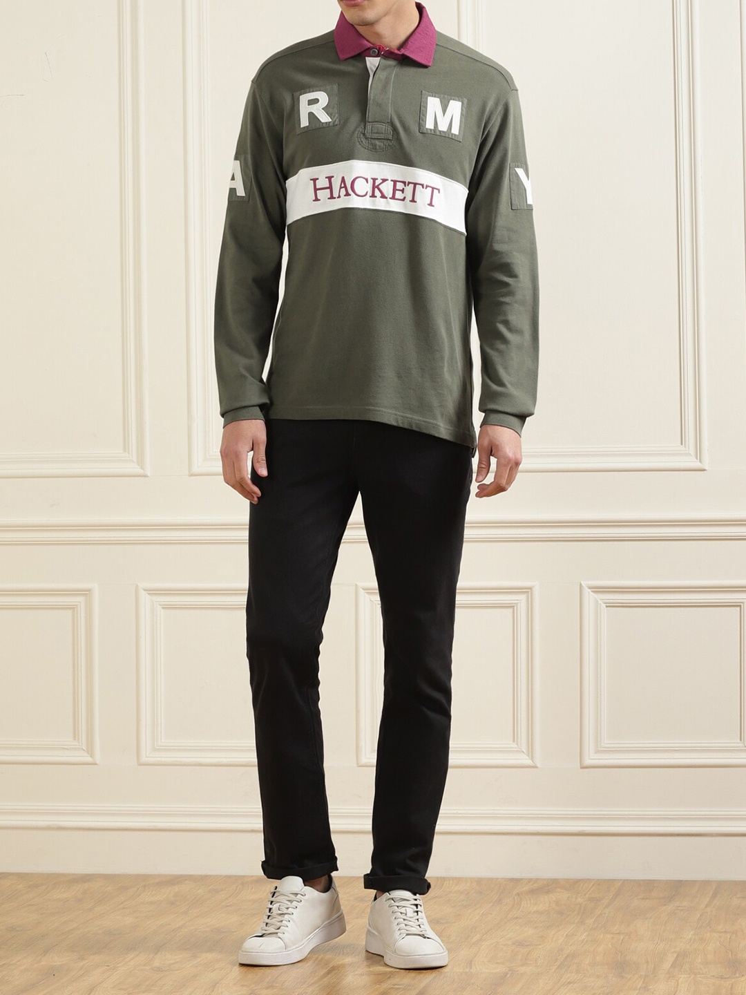 

Fred Perry Men Olive Green Polo Collar T-shirt
