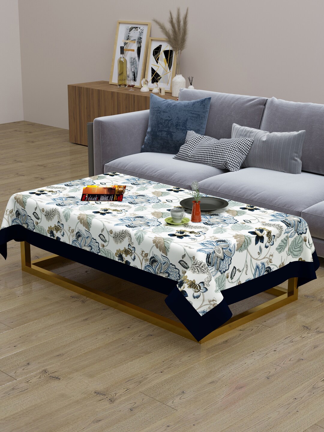 

Clasiko Blue & White Floral Printed Pure Cotton 2-Seater Table Covers