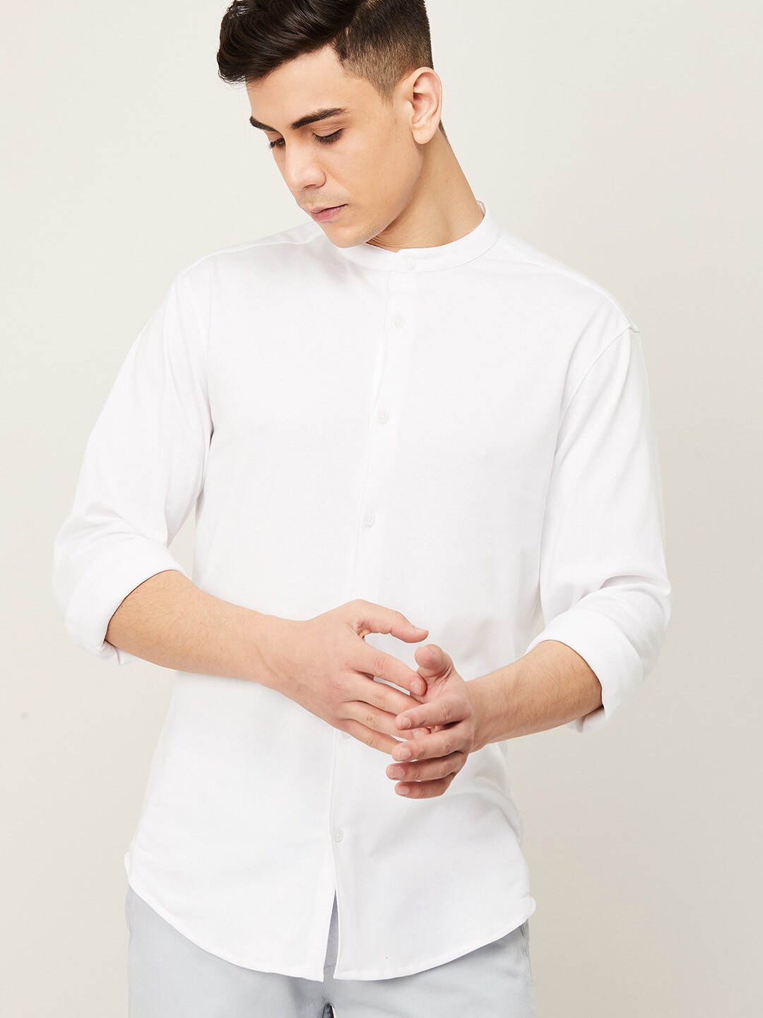 

CODE by Lifestyle Men White Slim Fit Casual Shirt