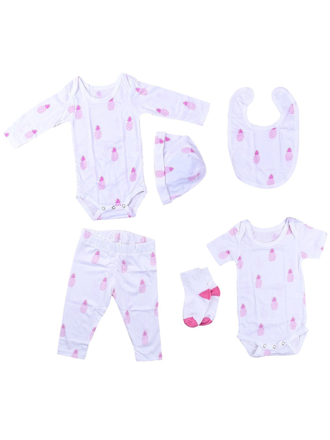 

Moms Home Kids White & Pink 6 Piece Printed Organic Cotton Gift Set