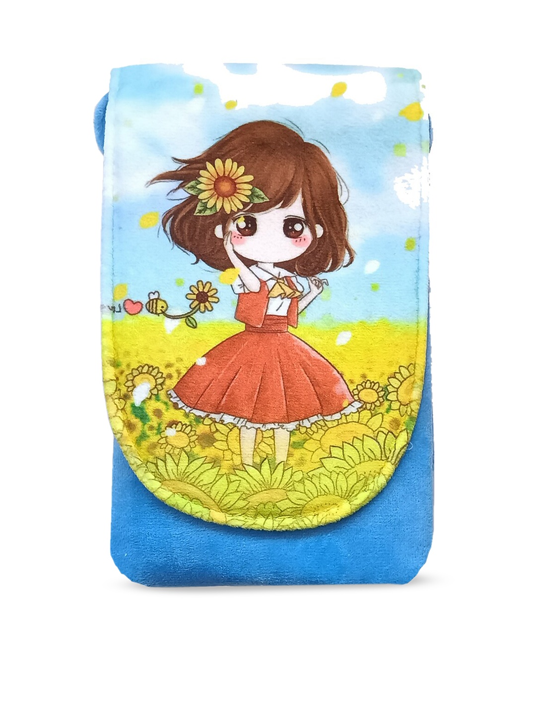 

IMARS Blue Printed Structured Sling Bag with Applique