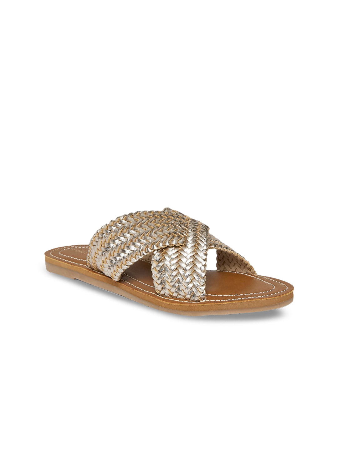 

Forever Glam by Pantaloons Women Gold-Toned Open Toe Flats