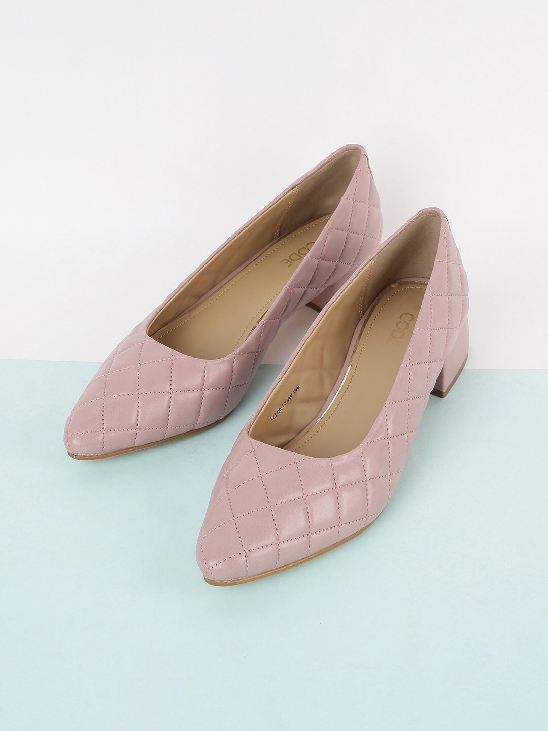 

CODE by Lifestyle Pink Textured Block Sandals