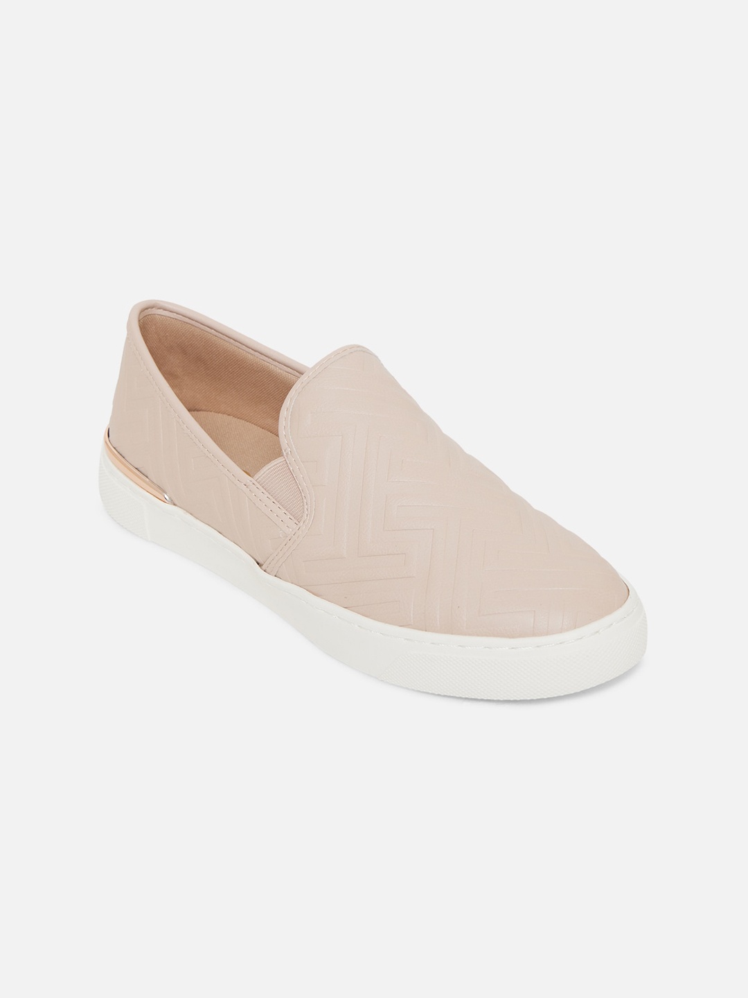 

ALDO Women Pink Woven Design Slip-On Loafers