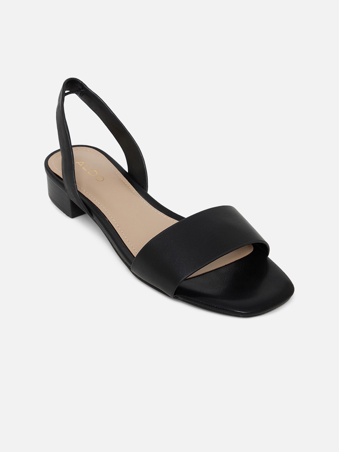 

ALDO Black Leather Block Heels