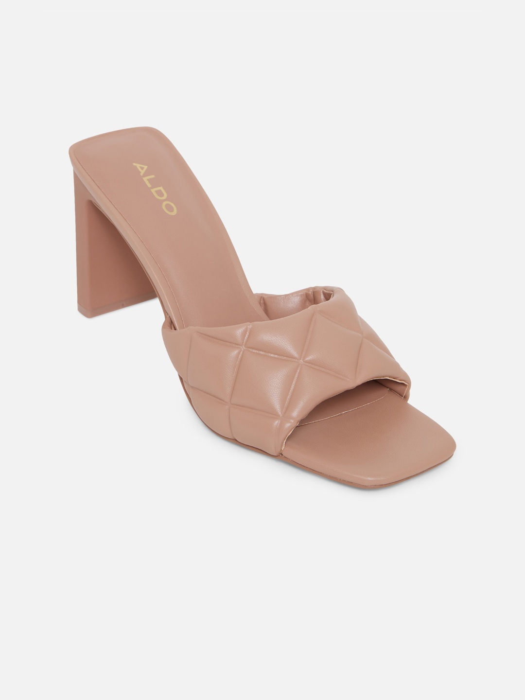 

ALDO Women Nude-Coloured Quilted Block Heels