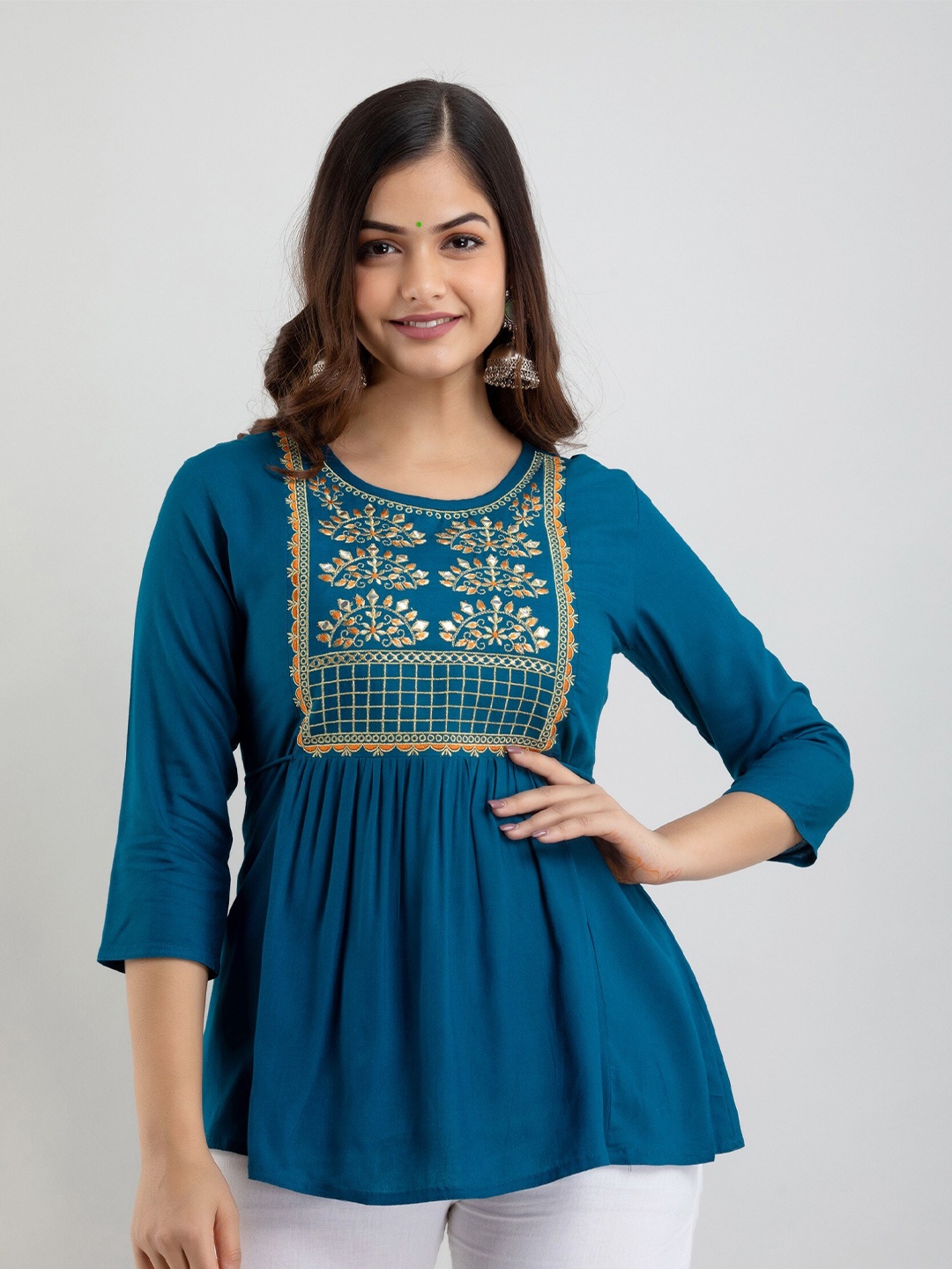 

Women Touch Blue Embellished Top
