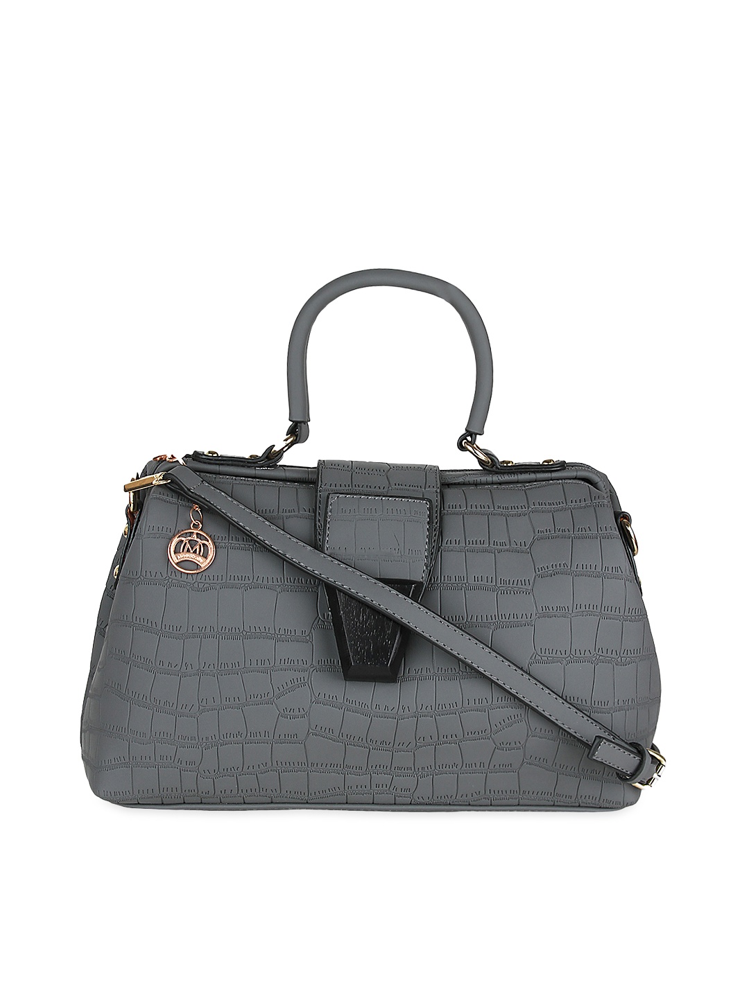 

Moedbuile Grey Textured Handbag