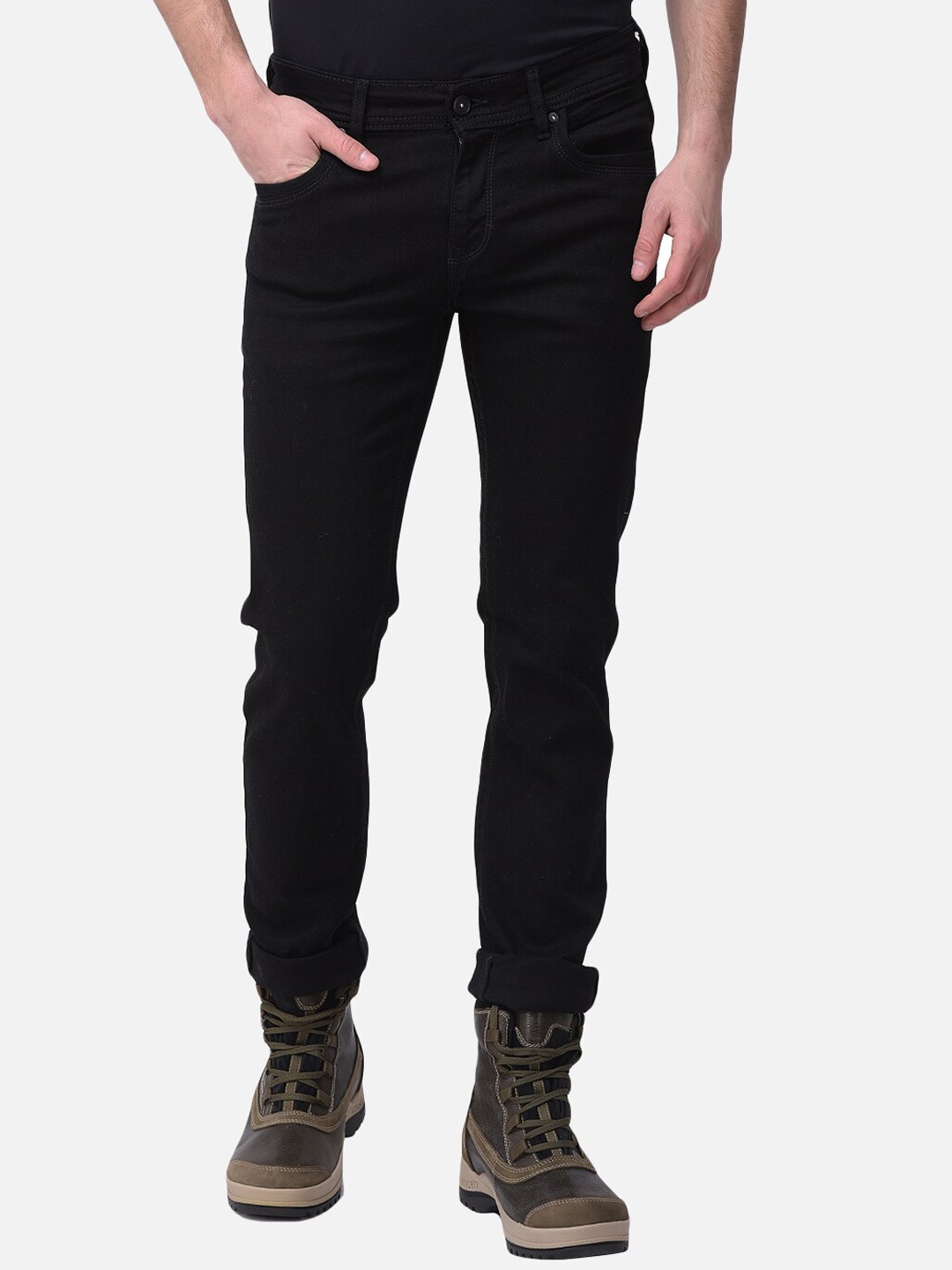 

Woodland Men Black Slim Fit Mildly Distressed Stretchable Jeans