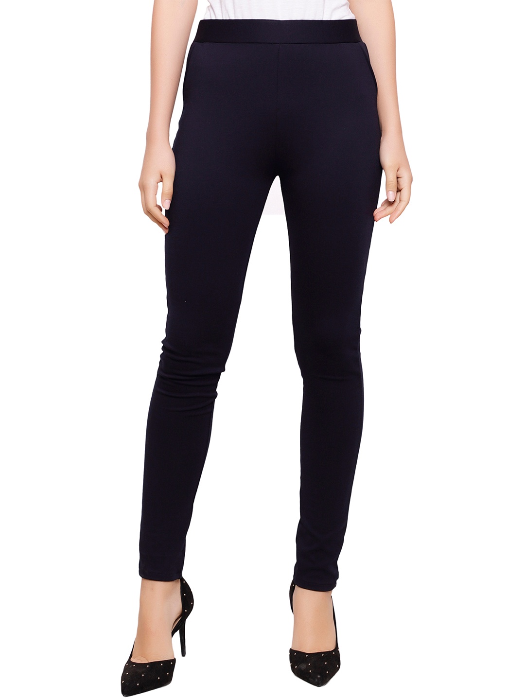 

DECHEN Women Navy Blue Solid Slim Fit Jeggings
