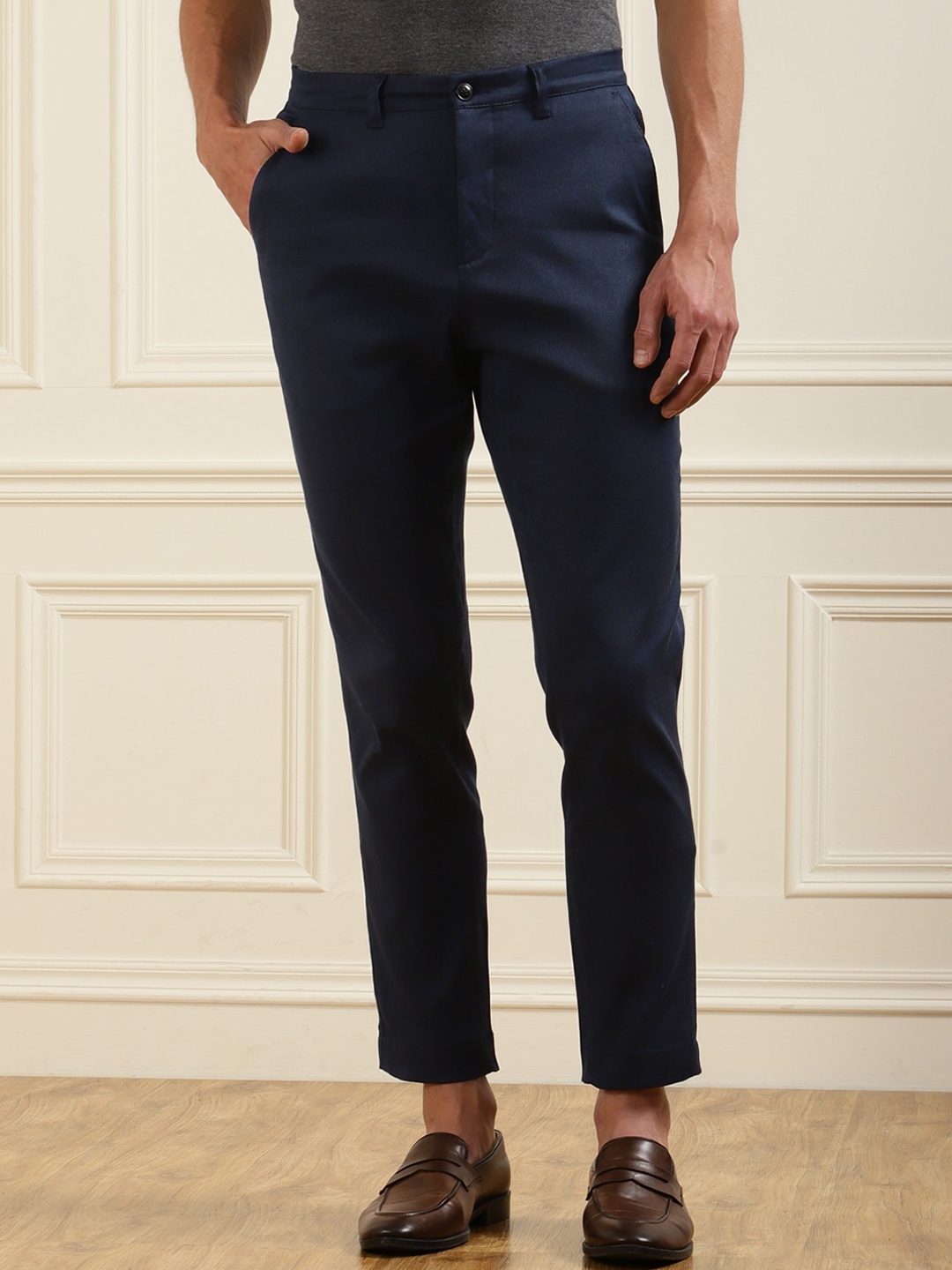 

Ted Baker Men Navy Blue Cotton Trousers