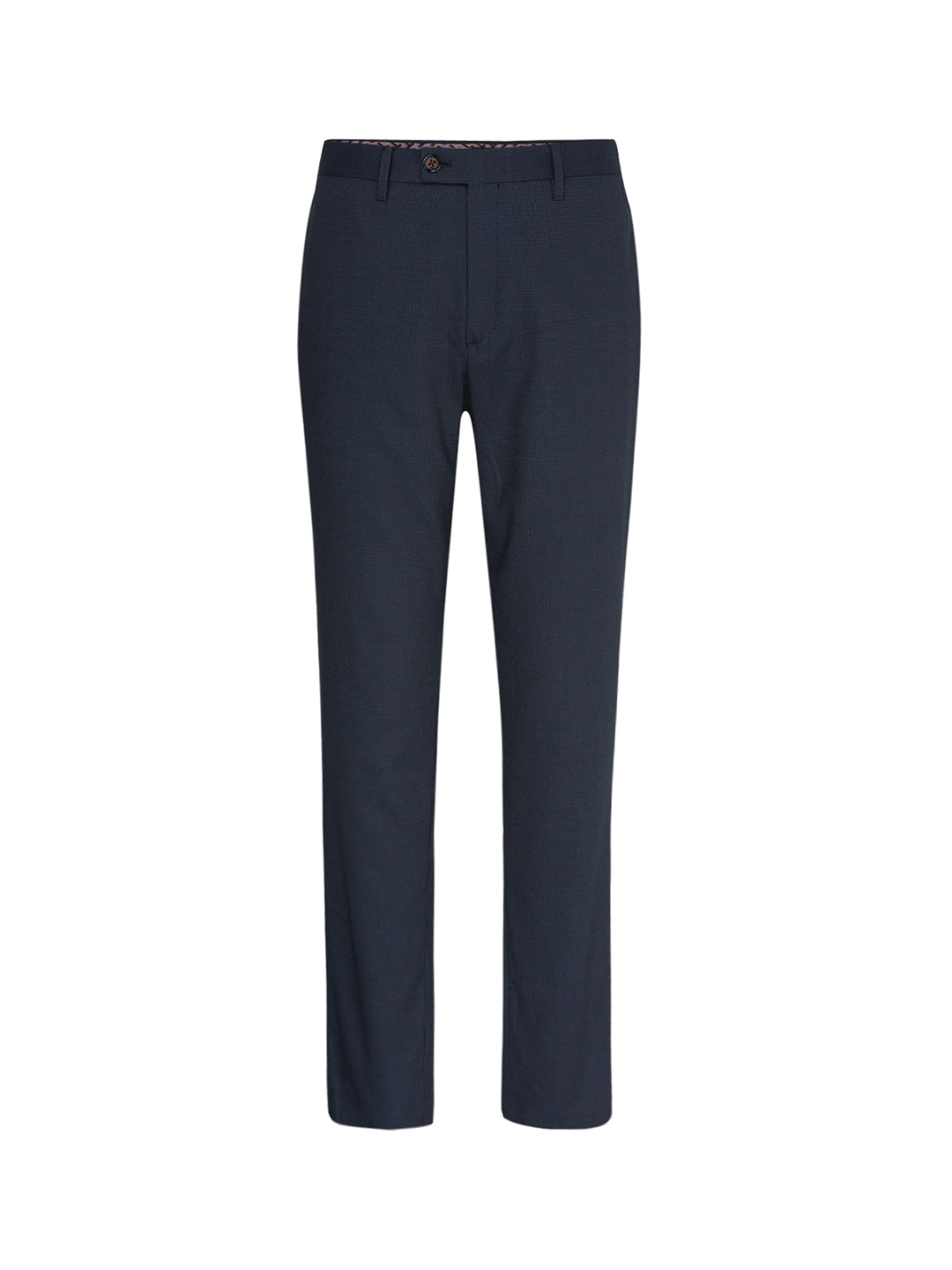 

Ted Baker Men Navy Blue Solid Cotton Formal Trousers