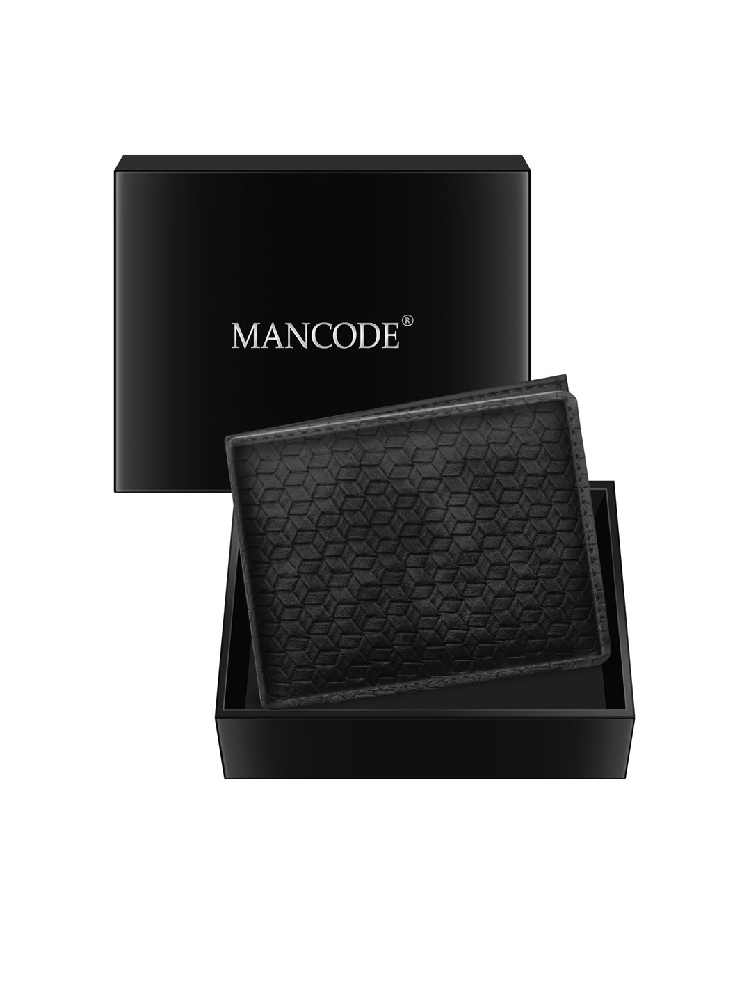 

MANCODE Men Black Textured Leather Two Fold Wallet