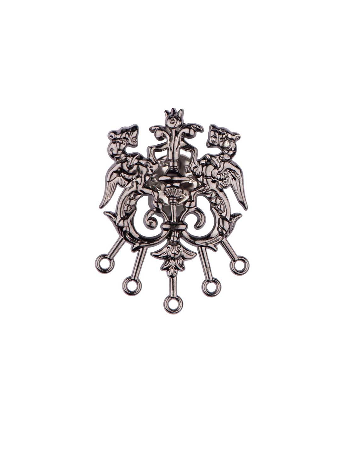

The Tie Hub Men Rust Gunmetal Victory Logo Brooch Lapel Pin
