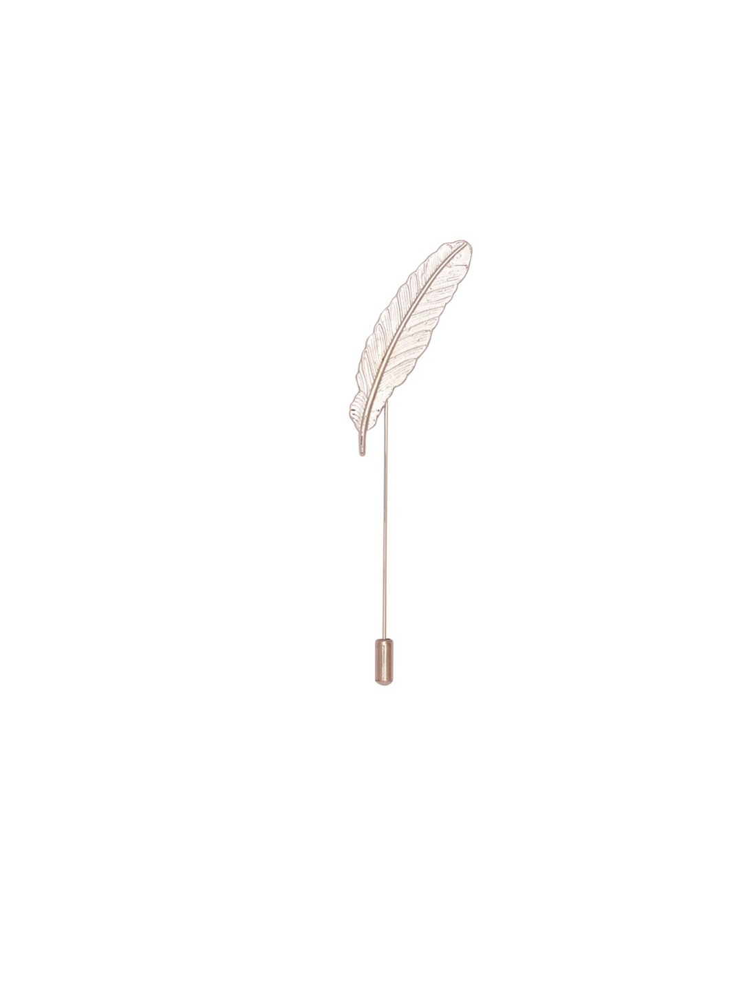 

The Tie Hub Men Silver-Toned Feather Metal Brooch Lapel Pin