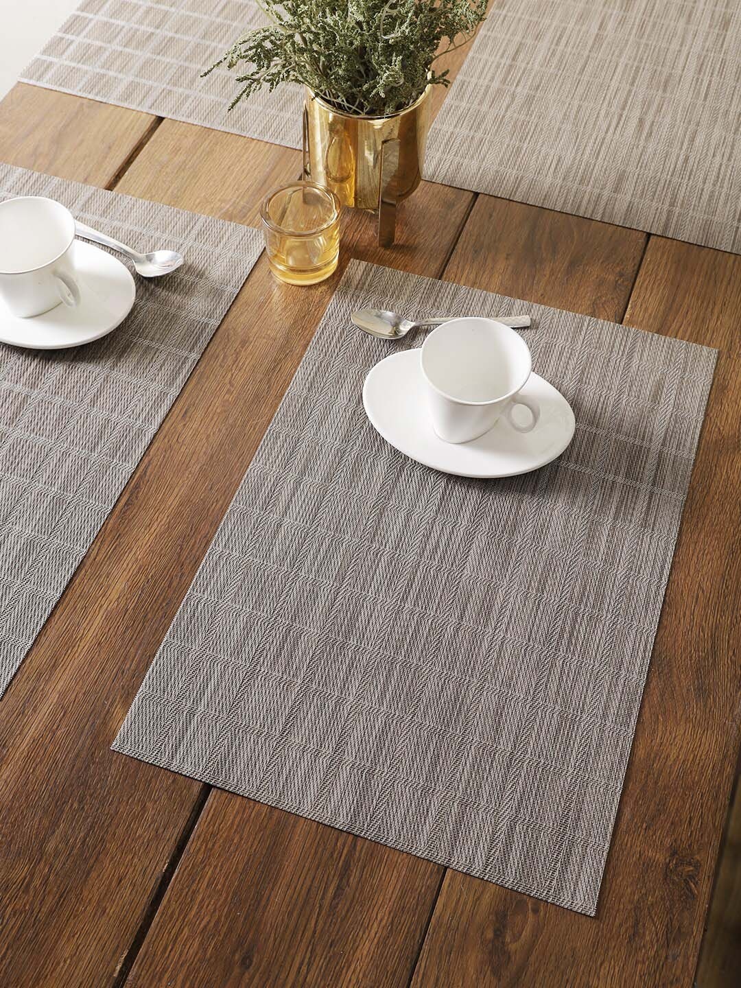 

BIANCA Set Of 6 Brown Solid Table Placemats