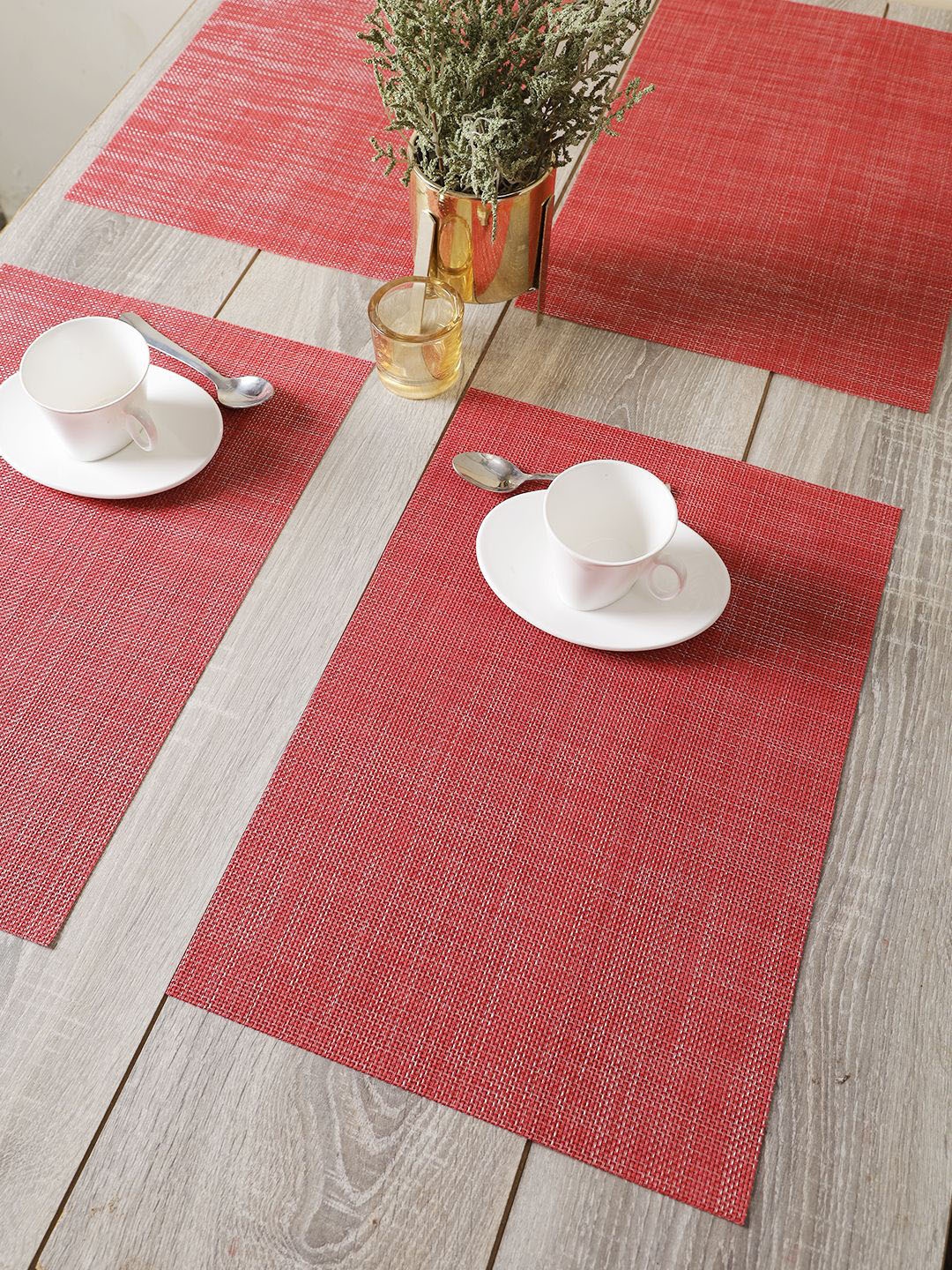 

BIANCA Coral Set Of 6 Solid Table Place-Mats