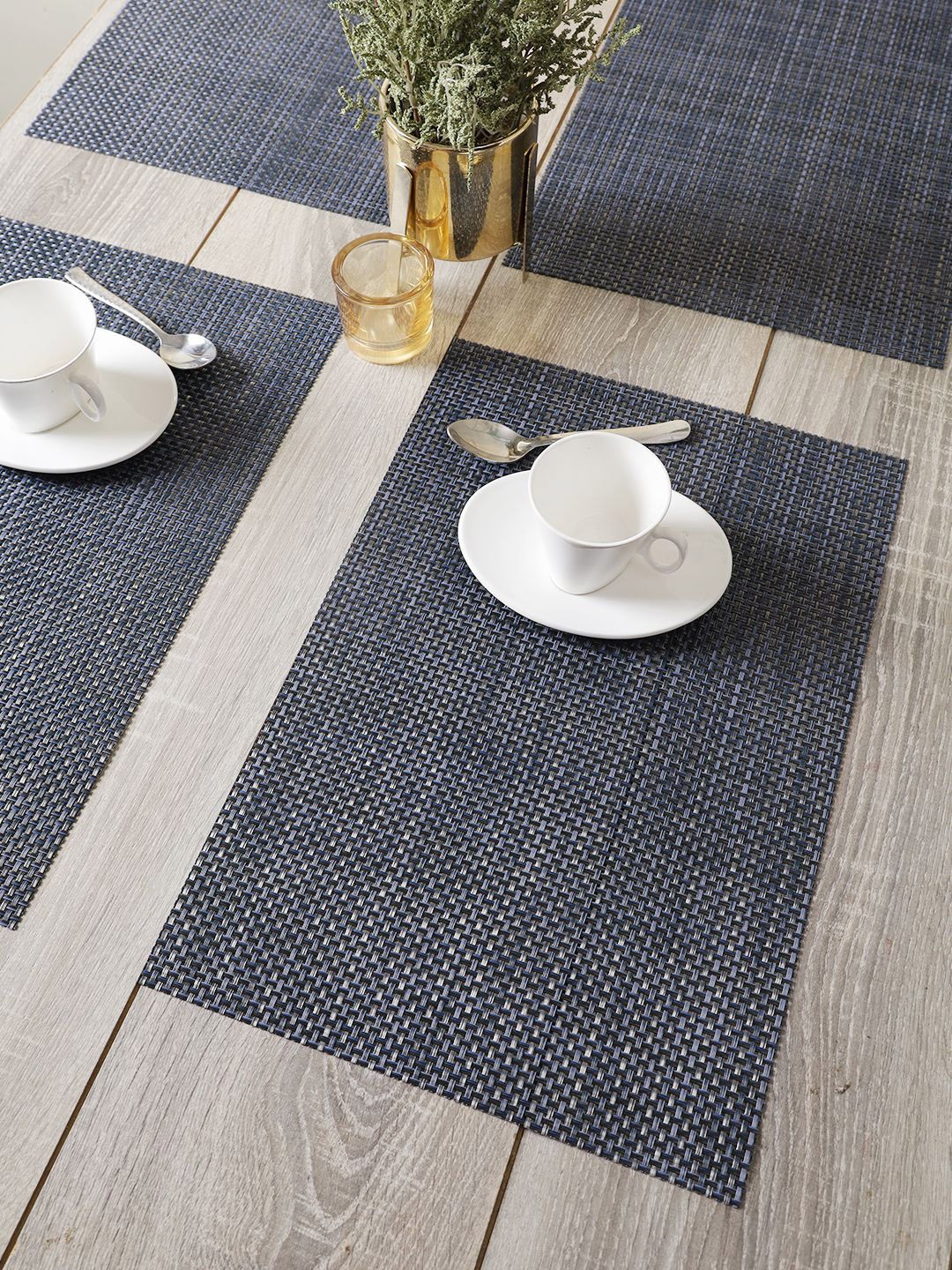 

BIANCA Set of 6 Blue & Black Rectangle Table Placemats