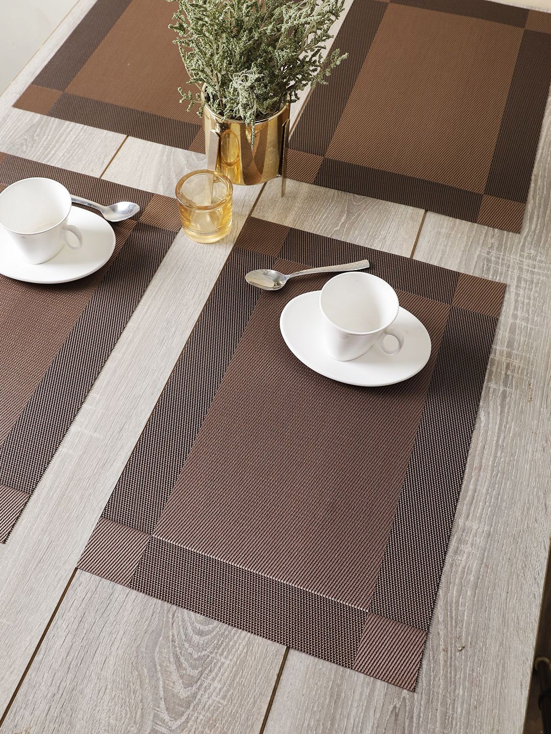 

BIANCA Set Of 6 Copper-Coloured Woven Table Placemats