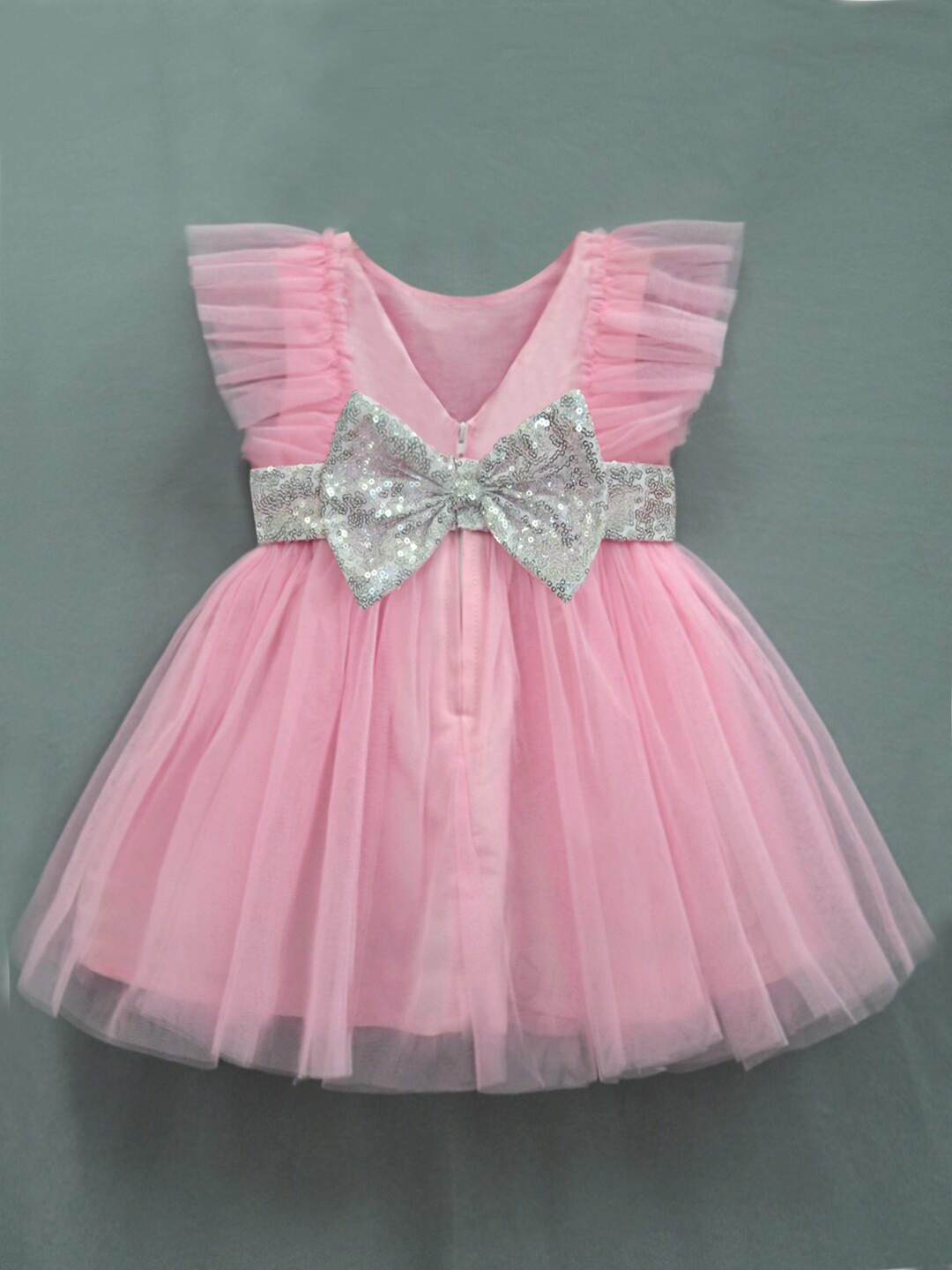 

A T U N Pink Net Dress