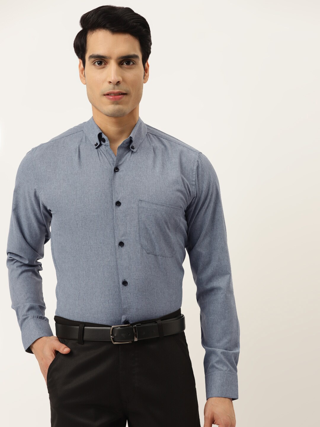 

JAINISH Men Grey Classic Pure Cotton Formal Shirt