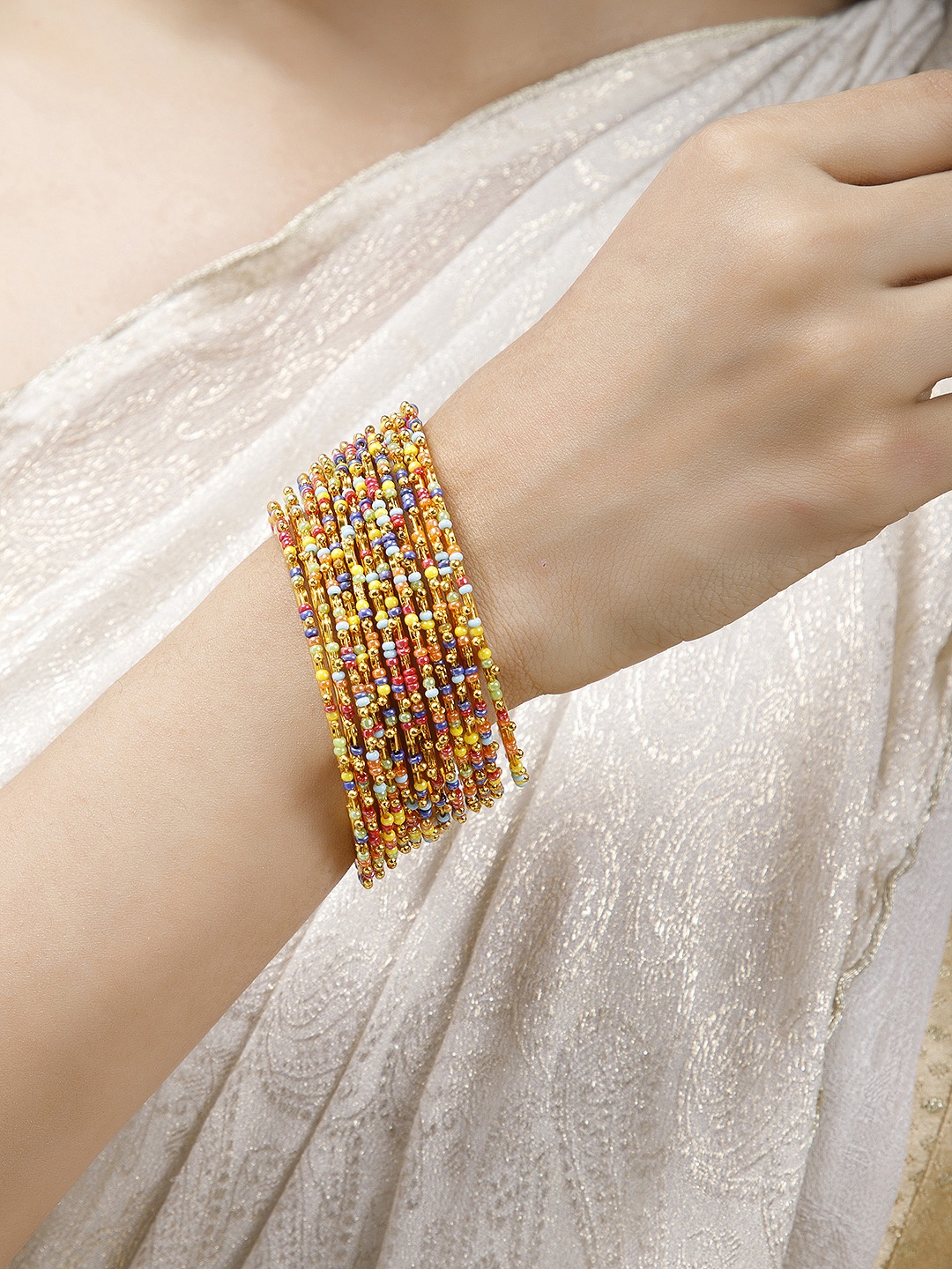

Anouk Set Of 12 Gold-Plated & Beaded Bangles