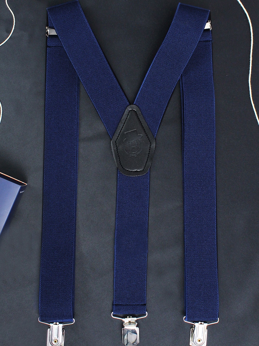 

PELUCHE Men Navy Blue Solid Suspenders