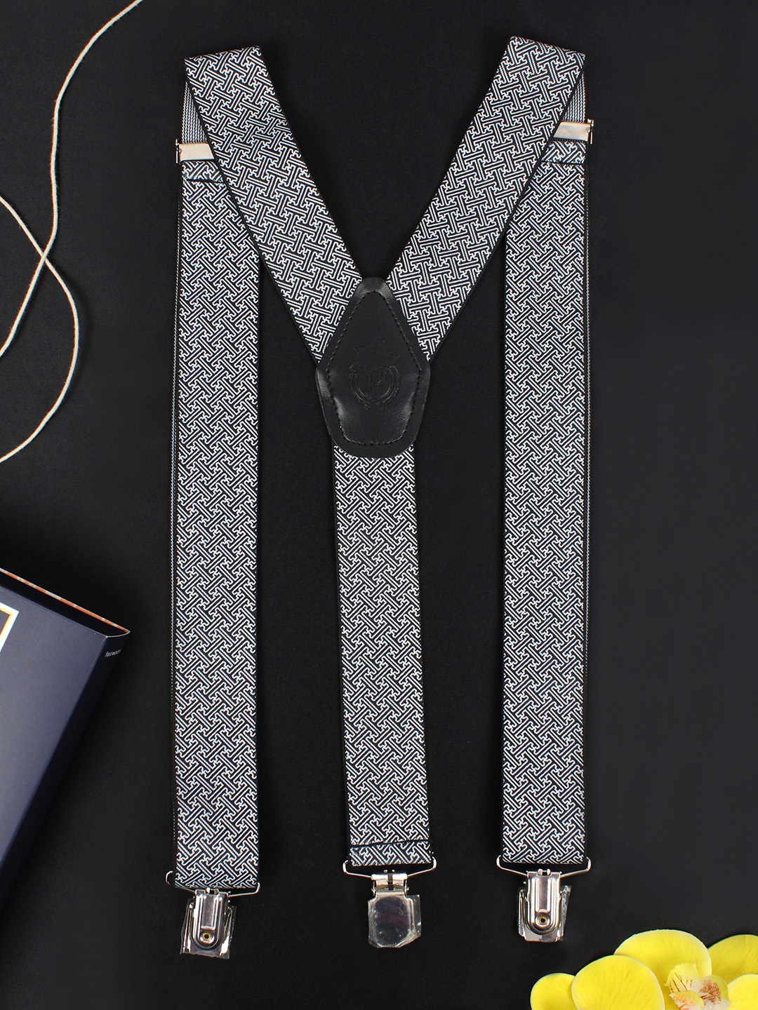 

PELUCHE Men Black & Grey Printed Suspenders