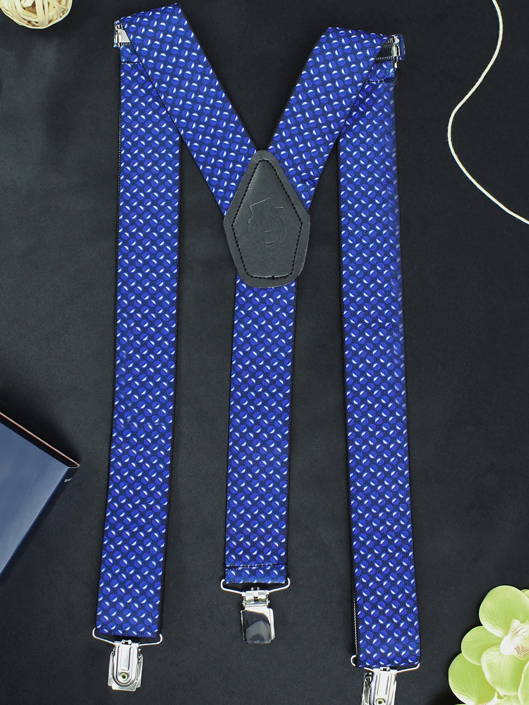 

PELUCHE Men Blue & White Printed Suspenders