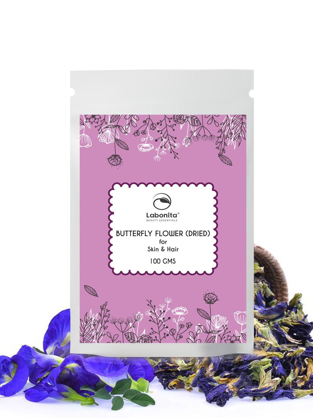 

Labonita Dried Butterfly Flower for Skin & Hair - 100 g, Purple