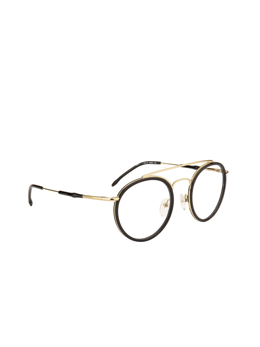 

Ted Smith Unisex Black & Gold-Toned Full Rim Round Frames