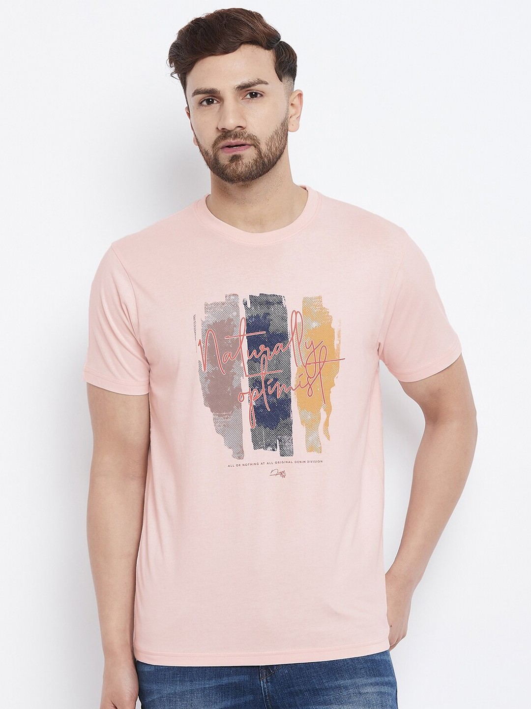 

98 Degree North Men Pink Graphic Printed T-shirt