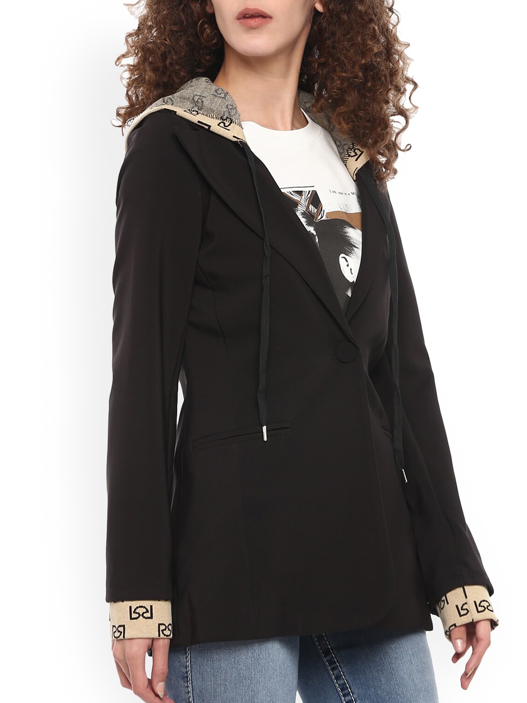 

Rinascimento Women Black Lightweight Longline Tailored Jacket