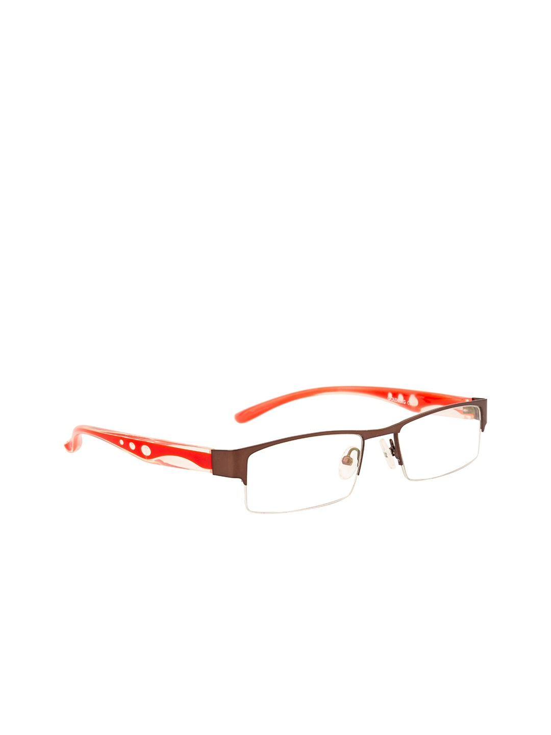 

Gold Berg Unisex Brown & Red Half Rim Rectangle Frames