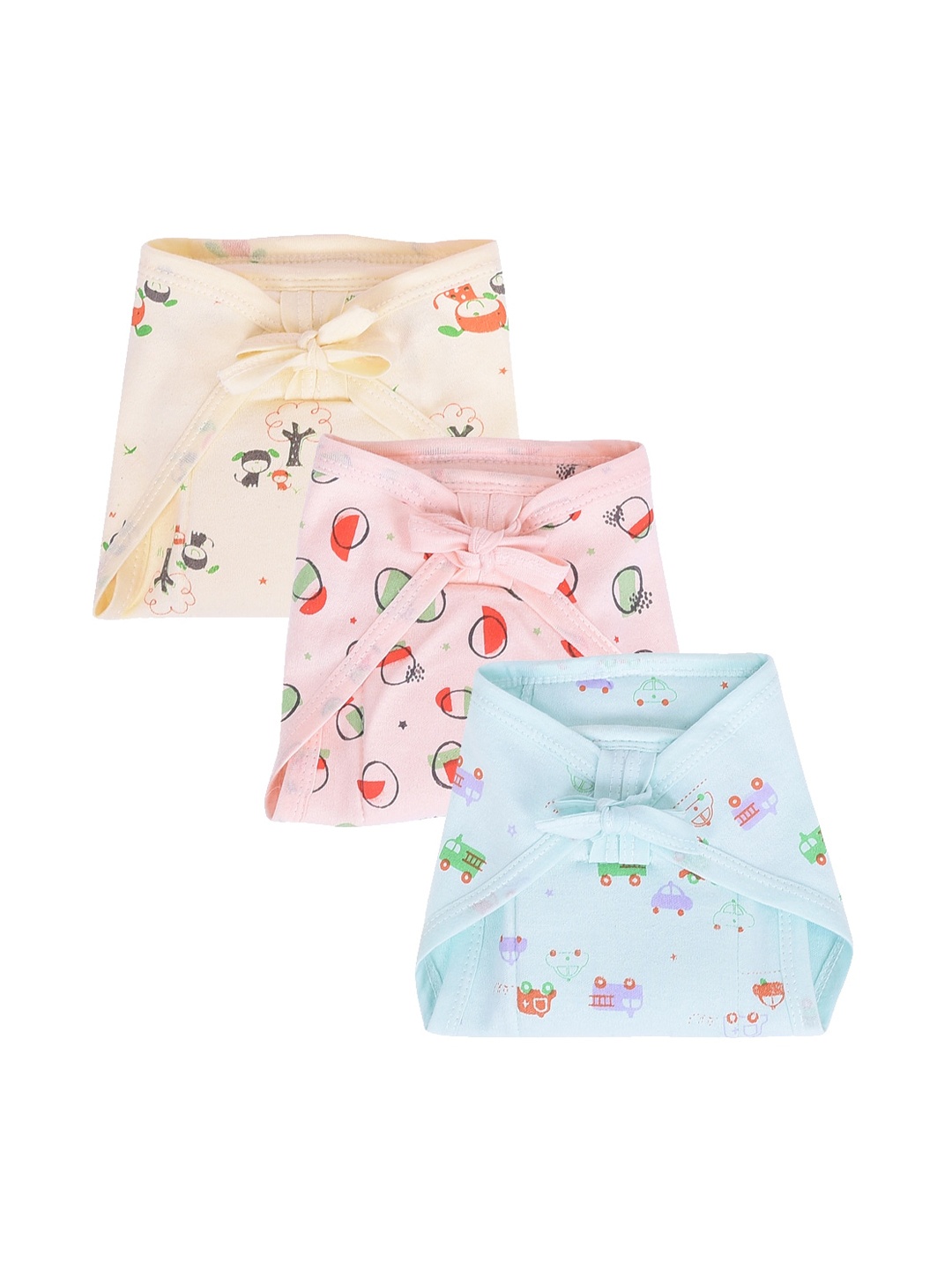 

Moms Home Infants Set of 3 Printed Cotton Cushioned Nappies, Blue