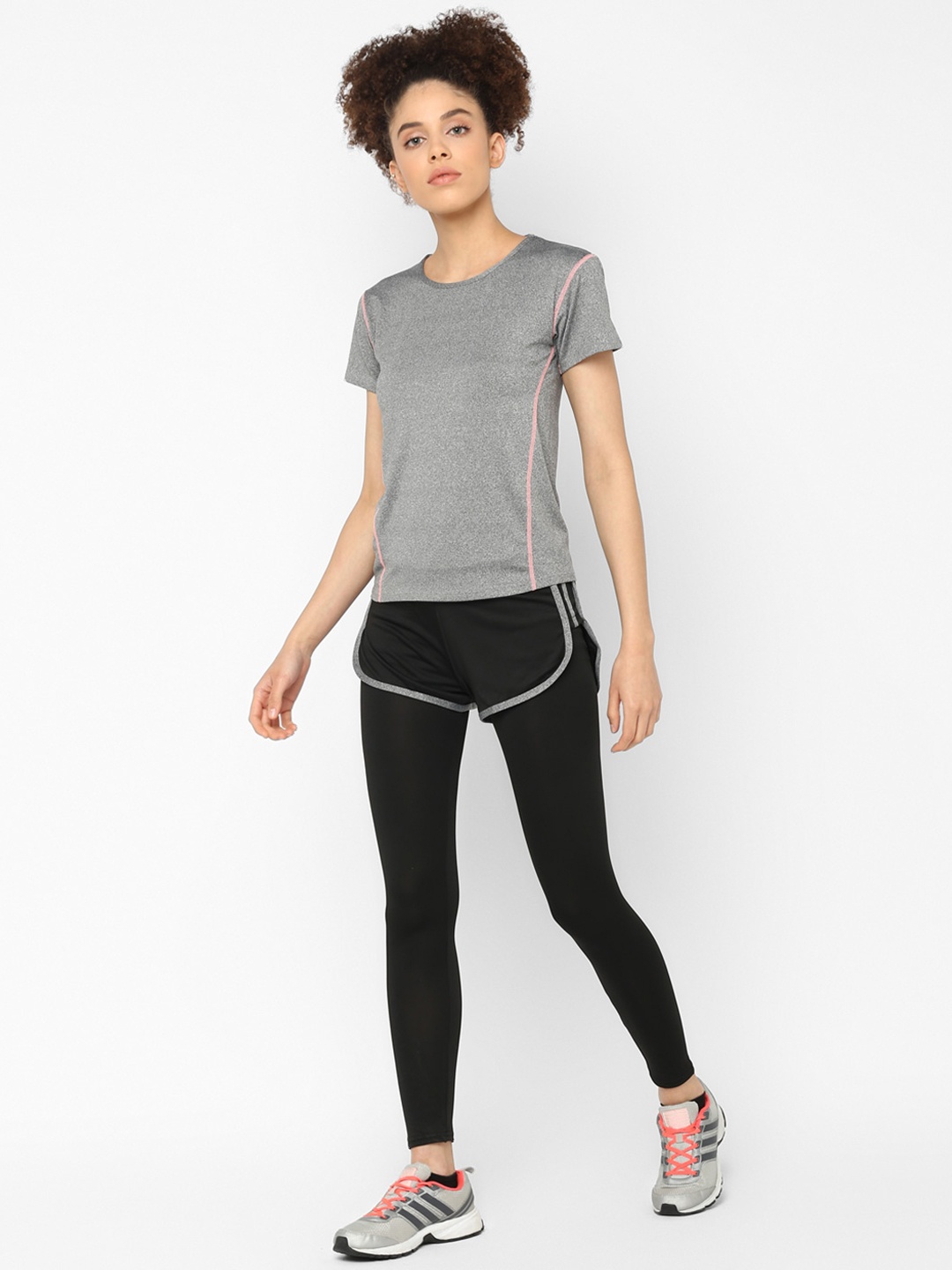 

JerfSports Women Grey Melange & Black Solid Tracksuit