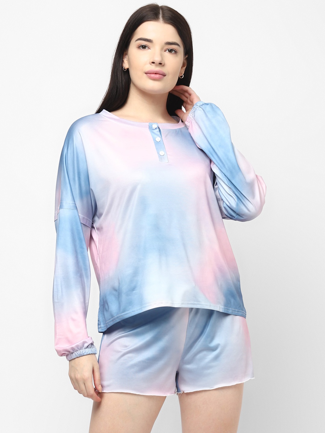 

JerfSports Women Blue & Pink Dyed Co-Ord Set