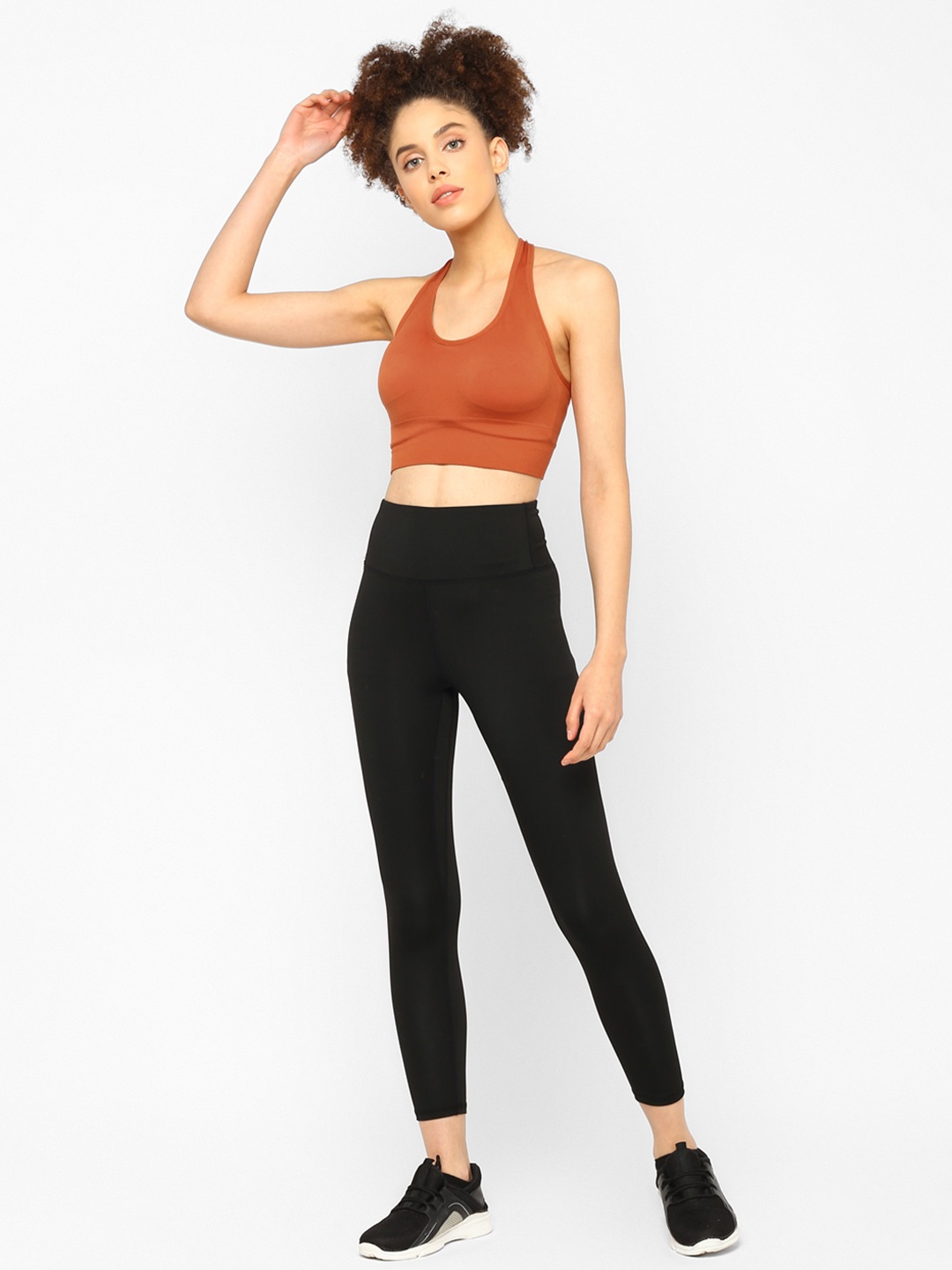 

JerfSports Women Rust Orange & Black Solid Tracksuit