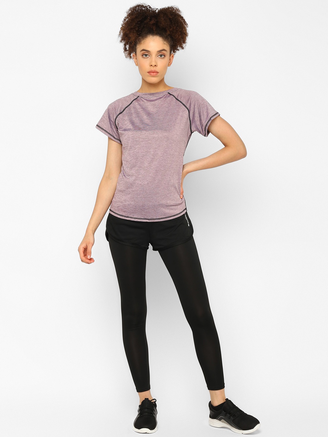 

JerfSports Women Mauve & Black Solid Tracksuit